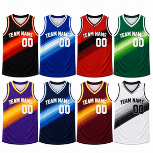 Maillot de basketball personnalisé pour équipes et ligues, grandes tailles, séchage rapide, respirant, 100 % polyester, nom du joueur sublimé - Product Image 2