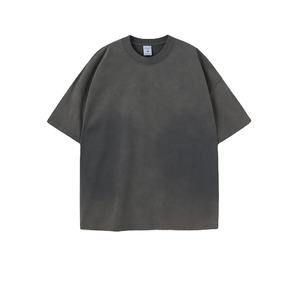 T-shirt vintage délavé effet soleil, coupe oversize unisexe, coupe carrée, en coton, épaules tombantes, style décontracté, streetwear urbain. - Product Image 3