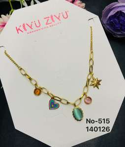 Ensemble collier et boucles d'oreilles plaqué or style ethnique pour femme - Vente en gros - Product Image 2