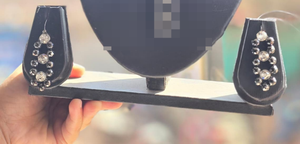 Boucles d'oreilles en moissanite de forme ronde blanches de 8 mm et noires de 7 mm, cadeau pour elle - Product Image 3