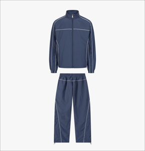 Ensemble de survêtement en nylon personnalisé avec veste zippée et pantalon, coupe-vent léger décontracté en nylon pour homme, veste coupe-vent pour homme, survêtement pour homme - Product Image 5
