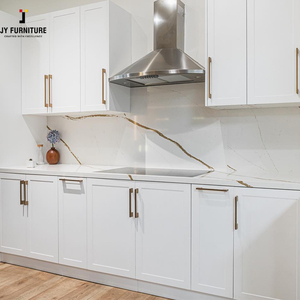 JY Vietnam Armoires de cuisine design européen en bois massif Ensembles complets de haute qualité Support de cuisine RTA sans cadre Charnière en marbre - Product Image 2