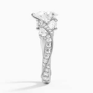 BOJ 4 Pear Cut 925 <b>Silver</b> Pear Cut Side Stone Prong Set <b>Solitaire</b> Engagement <b>Ring</b> GRA Certified 2ct D Color VVS1 Anniversary - Product Image 3