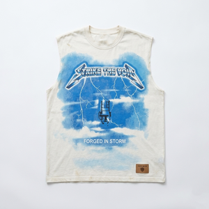 เสื้อยืดพรีเมียม 180 GSM ผ้าคอตตอน แขนกุด พิมพ์ลายสกรีนสีน้ำเงิน โลโก้สั่งทำ สตรีทแวร์ ผ้าฝ้าย 100% ทรงหลวมสำหรับผู้ชาย พิมพ์ลาย - Product Image 1