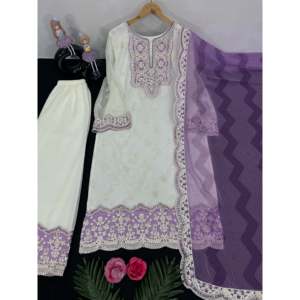 Conjunto de fiesta hermosa para mujer Top Plazzo Dupatta - Product Image 6