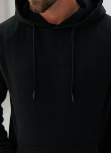 Ensemble de jogging décontracté pour homme, noir, à capuche, respirant, avec fermeture à cordon de serrage, séchage rapide, poches latérales, manches longues, couleur unie - Product Image 6