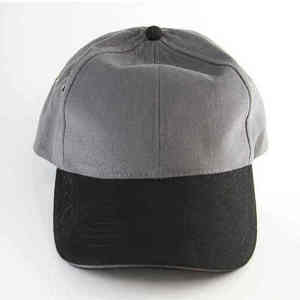 Casquette de baseball unisexe à 6 panneaux, gris et noir, en toile contrastée, réglable, style décontracté - Product Image 1