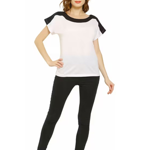 T-shirt en coton à manches courtes pour femme, 100% coton, haute qualité, impression personnalisée, coupe ample, prix bas, tendance, t-shirts pour femmes - Product Image 4