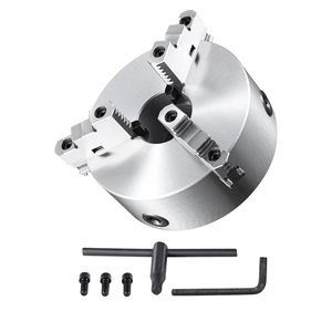 Mandrino per tornio a 3 griffe da 8 pollici con funzione autocentrante, gamma di serraggio 0,16-8 pollici, viti di fissaggio a T, chiave esagonale inclusa - Product Image 1
