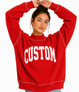 Sudadera de cuello alto holgada de manga larga para mujer, estilo casual minimalista, ideal para invierno 2026 - Product Image 5