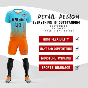 Uniforme de Fútbol Personalizado, Diseño a Medida, Tela 100% Poliéster, Transpirable, Absorbe la Humedad, Ligero, Descuento de Fábrica, Secado Rápido - Product Image 3