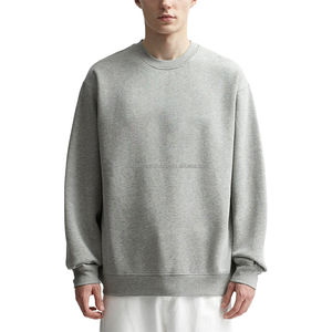 Customized Premium Quality <b>Sweatshirt</b> for Men Heather <b>Grey</b> 100% Cotton Acid Wash Crew Neck Regular Fit by Huzaifa Products - Product Image 3