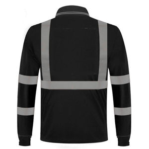 Polo de sécurité en polyester personnalisé, design sur mesure, réfléchissant, à manches longues, séchage rapide, pour la course nocturne - Product Image 6