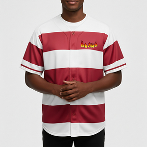 Maillots de baseball personnalisés pour équipes adultes, en polyester respirant, grandes tailles pour hommes, avec couleurs et logos sur mesure - Product Image 1