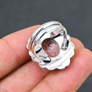 Anillo de Plata con Topacio Blanco Creado en Laboratorio, Corte Ovalado, Hermoso Anillo de Piedra en Forma de Pera, Joyería Hecha a Mano para Bodas y Fiestas - Product Image 3