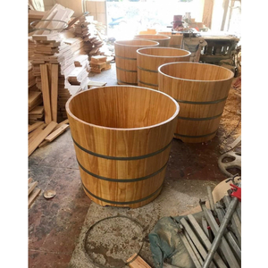[HAUTE QUALITÉ] |   Baignoire ronde en bois de type Ouroko, bain japonais en forme de baril pour une relaxation profonde, de Blue Lotus Vietnam - Product Image 1