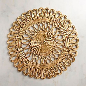 New Arrival 2026 Scalloped Rattan Placemat and Charger <b>Plates</b> From Vietnam Factory for Dining Table Set of <b>Mats</b> & Pads - Product Image 2