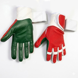 Gants de frappe en cuir rouge et vert, à enfiler, unisexes, pour adultes, durables, avec paume antidérapante et sangle de poignet réglable - Product Image 5