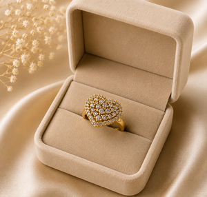 Elegant 10K Solid Gold Love Heart Proposal <b>Ring</b> High Quality Custom <b>Iced</b> Moissanite Diamond Anniversary <b>Ring</b> for Valentine's Day - Product Image 5