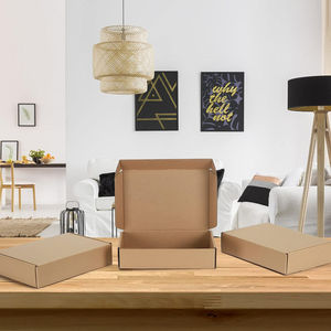 Boîtes d'expédition pliantes en carton ondulé brun avec finition brillante/mate, doublure en éponge, emballage écologique pour petits colis - Product Image 4