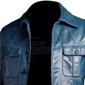 Veste d'hiver en cuir tendance pour homme, doublure douce, écologique, respirante, logo sur le devant, matériau durable pour le streetwear et les tenues quotidiennes - Product Image 4