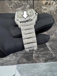 Reloj Mecánico ETA de Acero Inoxidable, Personalizado, Unisex, de Lujo, Estilo Vintage, Hip Hop, con Diamantes Moissanite - Product Image 5