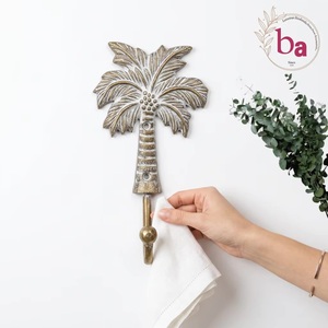 Crochet mural Ba Palm Tree en fonte, écologique, réglable, design rustique, fait main, crochet simple, installation autocollante pour la maison - Product Image 4