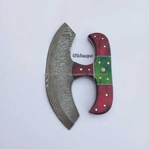 Nuevo diseño de cuchillo Ulu de acero damasco, cuchillo para deshuesar con el mejor Mango, logotipo personalizado para cocina y corte de pizza en restaurantes - Product Image 5