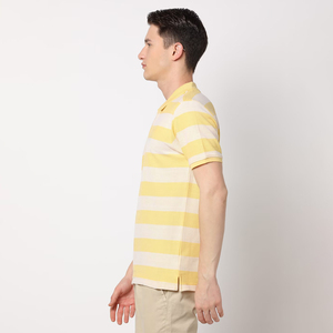 Men's Solid Color Knitted Short Sleeve <b>Polo</b> <b>Shirt</b> Casual Style with Button Placket and Collar Trim Detail - Product Image 3