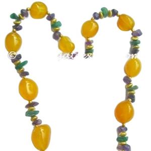 สร้อยคอโอนิกซ์แฟชั่นใส่ได้ทั้งชายและหญิงทำด้วยมือลูกปัดสไตล์ชาติพันธุ์ชุบทองหรือเงินหินโมราสีดำหลัก - Product Image 6