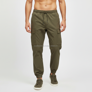 Pantalon cargo jogger en toile pour homme, coupe droite, taille mi-haute, personnalisable avec logo, poids moyen, respirant, séchage rapide - Product Image 1