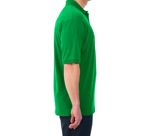 Chemise polo de golf pour homme en polyester, séchage rapide, vert uni, manches courtes, tricot en coton, coupe classique décontractée - Product Image 1