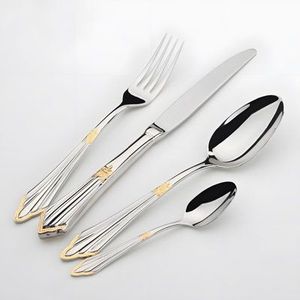 Elegant Stainless Steel Flatware <b>Set</b> High Mirror Polish Rust Resistant Wedding Cutlery - Product Image 5