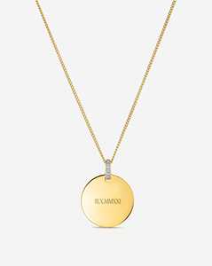 จี้สลักชื่อได้ สร้อยคอทองคำแท้ 14k เพชรกลมเพาะเลี้ยง ตัวอักษรย่อ สร้อยแบบเคเบิ้ล เรียบง่าย สวมใส่ได้ทุกวัน เครื่องประดับคุณภาพสูง - Product Image 1