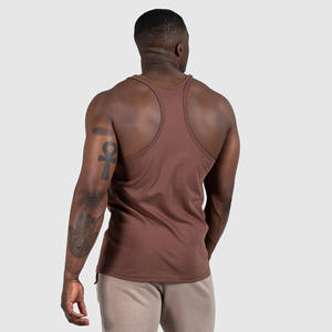 Débardeur de sport pour homme en coton épais 100% respirant 180g, tricoté décontracté, avec badge OEM imprimé, sans manches, pour l'été, fitness et course à pied - Product Image 2