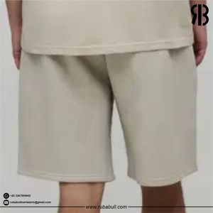Shorts Bermuda en Coton Beige Uni pour Hommes, Taille Élastique, Décontractés, Respirants, Taille Moyenne, avec Poches, Shorts de Haute Qualité pour Unisexe - Product Image 4