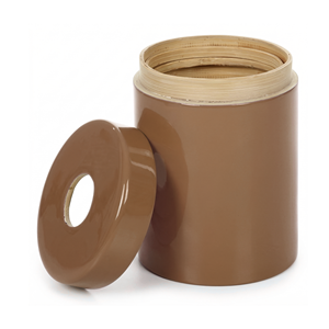 Natural Brown Spun Bamboo Waste <b>Bin</b> With <b>Lid</b>, Bamboo Trash Can Paper Waste Best Solution For Desktop Office From Vietnam - Product Image 1