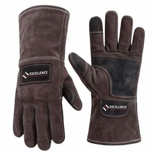 Industrial Heat Resistant Welding <b>Gloves</b> Heavy Duty Leather Protective <b>Gloves</b> for Welding Fabrication and Workshop Work - Product Image 1