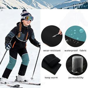Pantalons de ski et de randonnée en softshell pour garçons et filles, doublés de polaire, imperméables, pour enfants, pantalons d'extérieur - Product Image 4