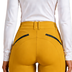 Leggings d'équitation jaune moutarde pour femmes, taille haute, collants d'entraînement équestre, pantalons d'équitation extensibles, vêtements de sport confortables - Product Image 5