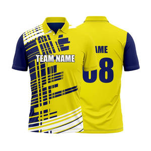 เสื้อคริกเก็ตแบบใหม่ ดีไซน์พอดีตัว พิมพ์ลายแบบ Sublimation เสื้อโปโลกีฬาแบบกำหนดเอง เสื้อทีมคริกเก็ต เสื้อโปโลสำหรับผู้ชาย พร้อมชื่อทีม - Product Image 2