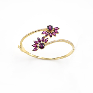925 Sterling Silver Gold Plated Natural <b>Garnet</b> Rhodolite <b>Bracelet</b> OEM ODM Fine Jewelry - Product Image 4