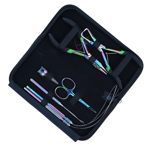 Professional Hair <b>Extension</b> Tools Kit with <b>Bead</b> Closing Plier <b>Bead</b> Opening plier <b>Extension</b> Loop set hook Small Precision Scissor - Product Image 1