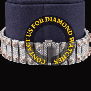 Best Personalized Moissanite Diamond Square Dial With Roman Numerals Full Iced Mechanical Watch for Man's Party Wear Collection - Product Image 4