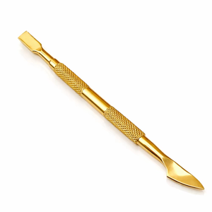 Empujador y Raspador de Cutículas Cuadrado de Lujo, de Acero Inoxidable Dorado, Ligero y Reutilizable, con Mango Doble con Diseño de Diamante, Profesional - Product Image 2