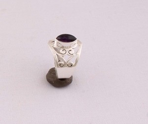 Natural Amethyst <b>Ring</b> 925 Sterling Silver Vintage Style Marquise Cut Deep Purple Gemstone <b>Ring</b> for Women Handcrafted <b>Boho</b> Fine - Product Image 5