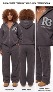Survêtement oversize pour femme / Survêtement baggy zippé pour femme / Survêtement à épaules tombantes pour femme - Product Image 4