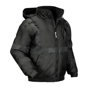 Veste de pluie réfléchissante pour garçons, haute visibilité, veste de sécurité pour la construction, col montant, veste d'hiver - Product Image 1