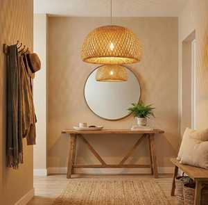Vietnam Natural Handwoven Bamboo Pendant <b>Light</b> Rattan Ceiling Lamp Eco Friendly Home Dining Room Lighting Supplier Factory - Product Image 1