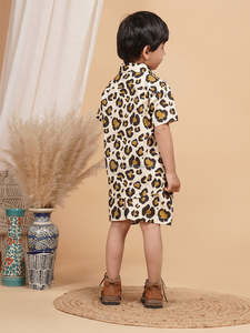 100% coton garçons ensemble de vêtements décontracté à manches courtes chemise à motif solide pour enfants de 1 à 5 ans - Product Image 5